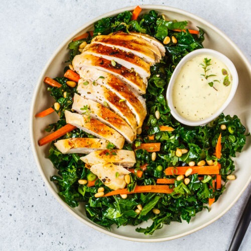 Chicken Kale Caesar Salad